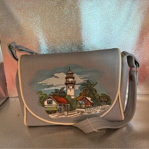 The Original Key West vintage shoulder bag with beautiful lighthouse scenery.